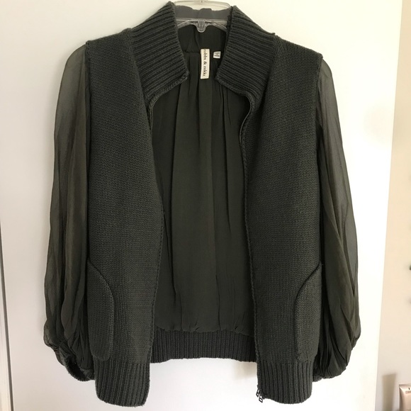 Robbi and Nikki Cardigan with sheer silk sleeves - Picture 5 of 6